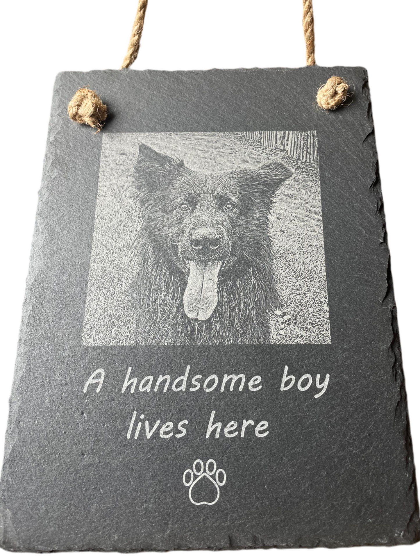 Hanging slates - fully personalised with your photo & Text.