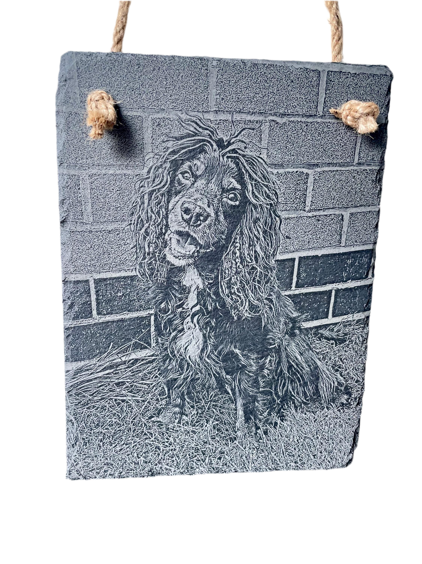 Hanging slates - fully personalised with your photo & Text.