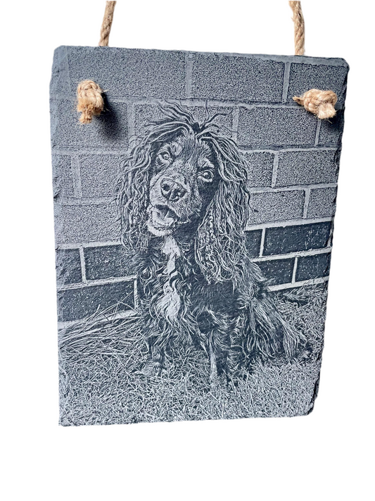 Hanging slates - fully personalised with your photo & Text.