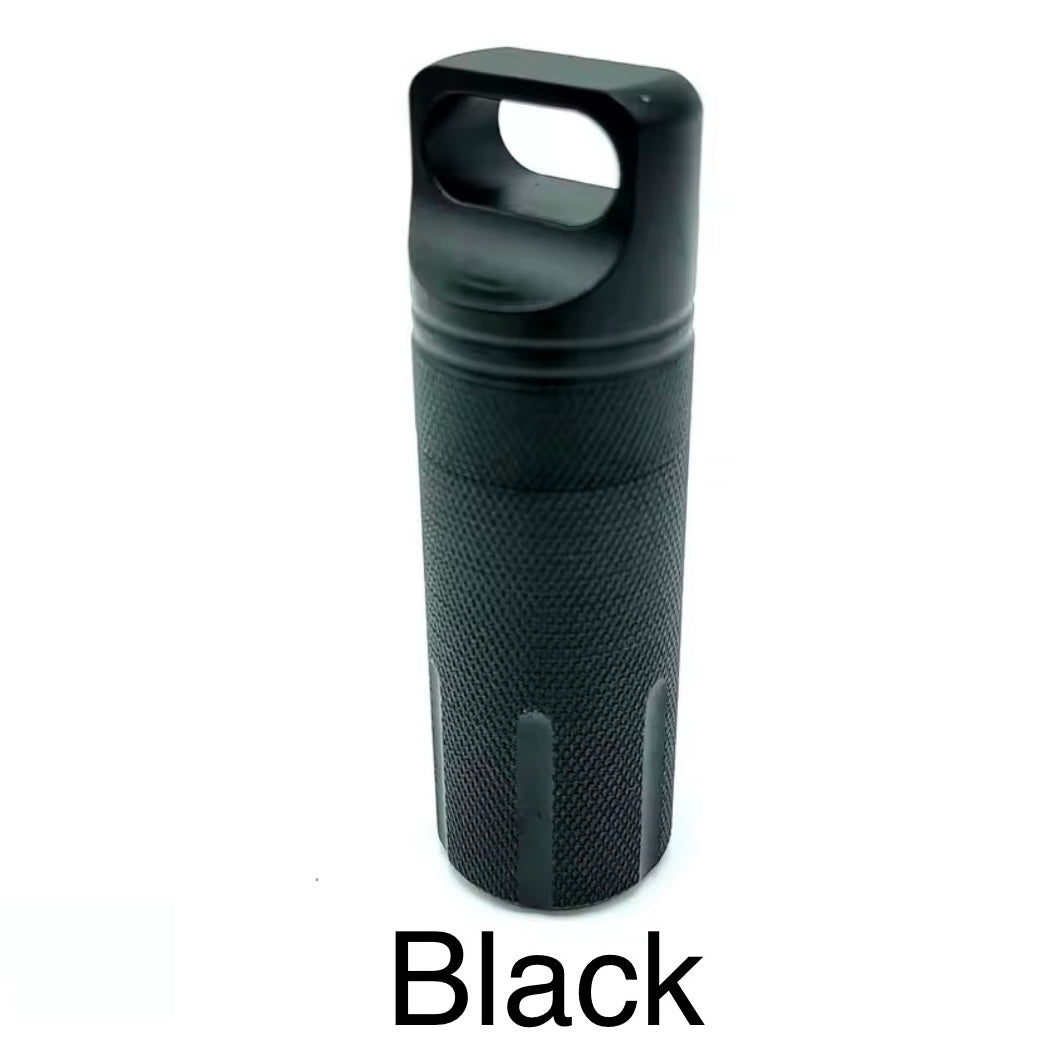Portable aluminum alloy sealed jar outdoor metal waterproof compartment portable cylindrical keychain pendant