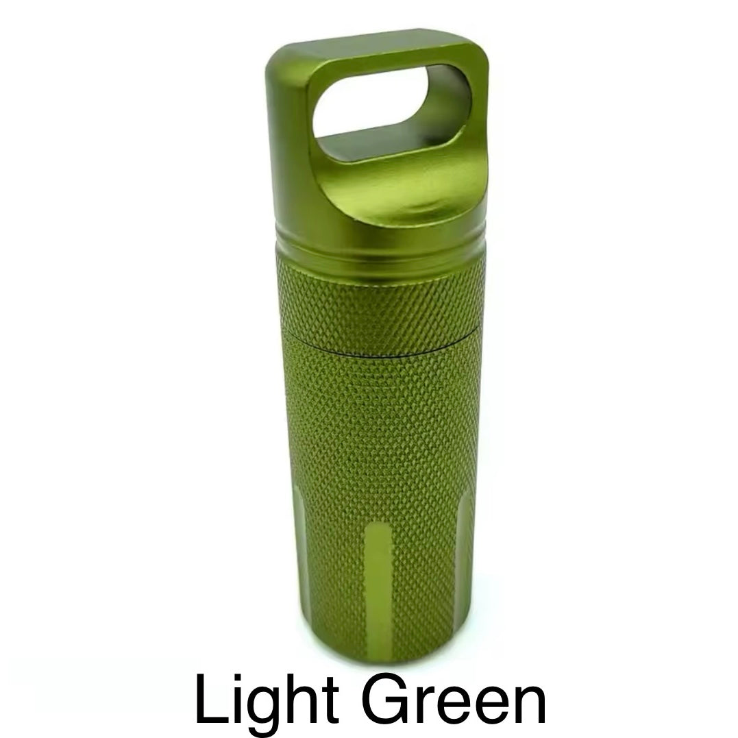 Portable aluminum alloy sealed jar outdoor metal waterproof compartment portable cylindrical keychain pendant