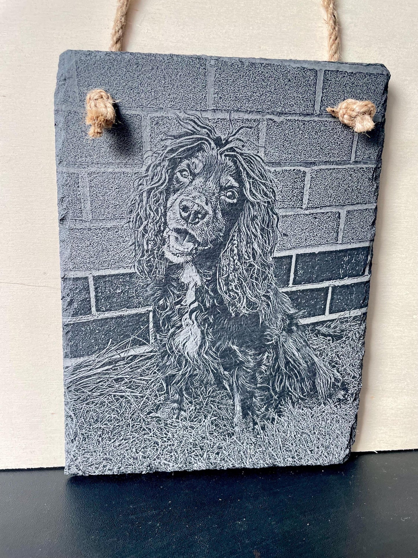 Hanging slates - fully personalised with your photo & Text.