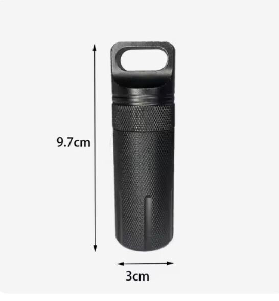 Portable aluminum alloy sealed jar outdoor metal waterproof compartment portable cylindrical keychain pendant