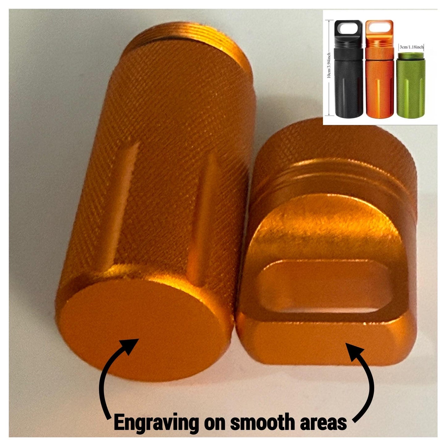 Portable aluminum alloy sealed jar outdoor metal waterproof compartment portable cylindrical keychain pendant